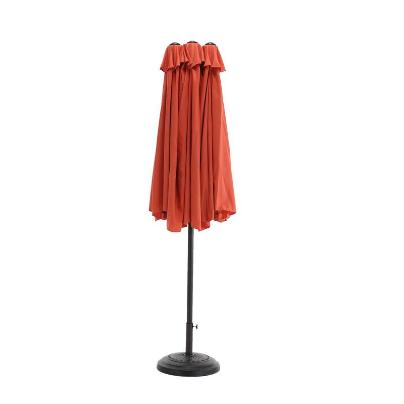 14.8ft Large Rectangular Double-Sided Patio Umbrella with Crank