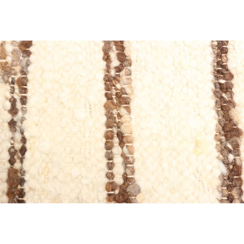 ECARPETGALLERY Braid weave Sienna Cream Wool Rug - 5'5 x 7'3