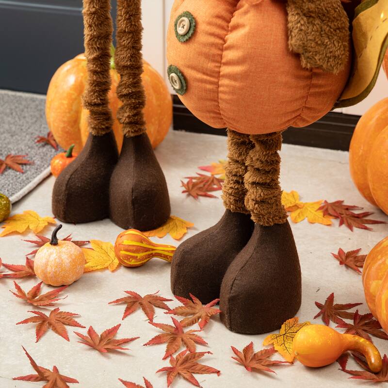 Glitzhome Set of 2 Thanksgiving LED Turkey Porch Decor With Telescoping Legs