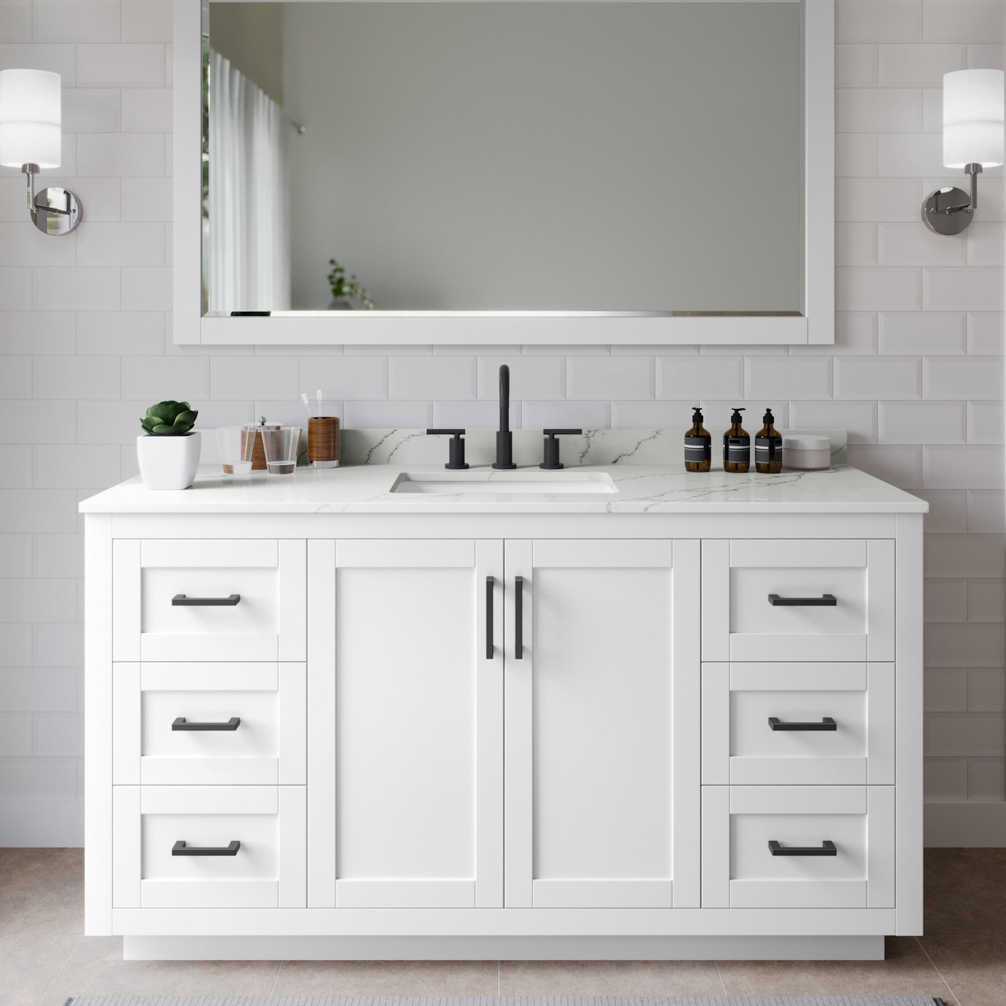 Wyndham Collection WCF292960S-QTZ-US3M58 Miranda 60" Free Standing