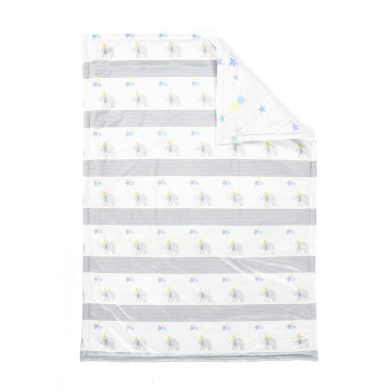 Lush Decor Baby Elephant Balloon Reversible Soft & Plush Oversized Soft Baby Blanket - 50" x 36"
