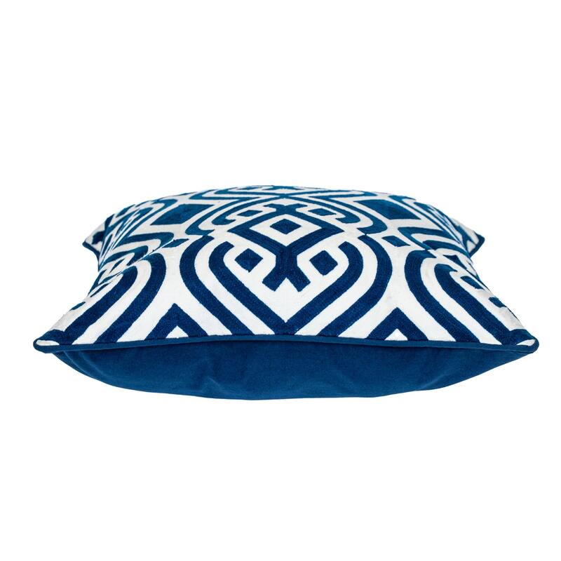 Stencil Striped Square Cotton Throw Pillow - 20" - Blue and White