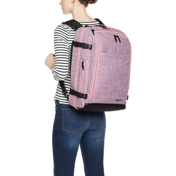 amazonbasics slim carry on travel backpack weekender