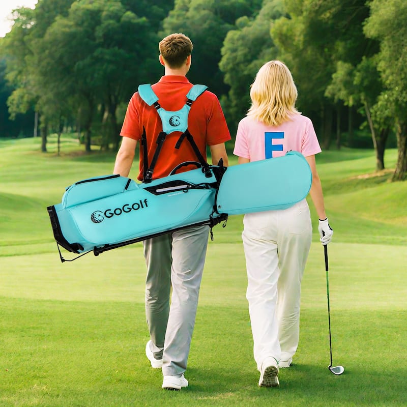 Gymax 8-Way Golf Stand Bag w/ 5 Pockets Lightweight Portable Golf Club