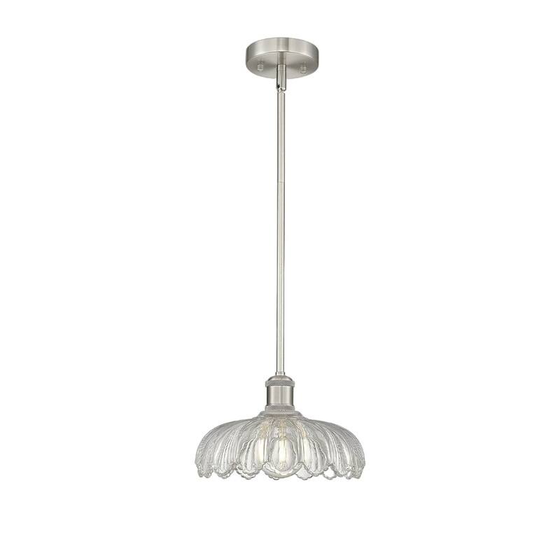 10.4” Hanging lighting brushed nicke bedroom light fixture glass, metal pendant light