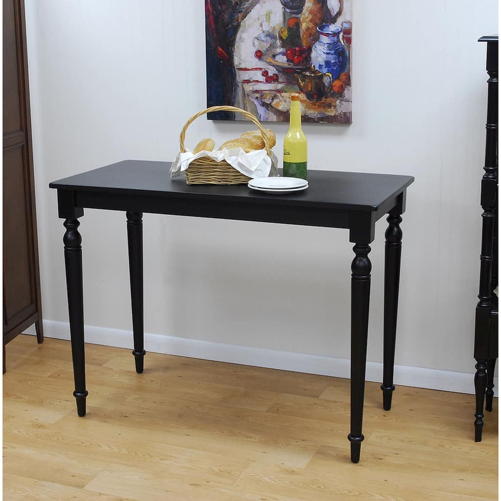 Rectangular Bar Table with Spindle Legs - 48"- Black