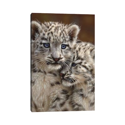iCanvas "Snow leopard Cub Playmates, Vertical" by Collin Bogle Canvas Print