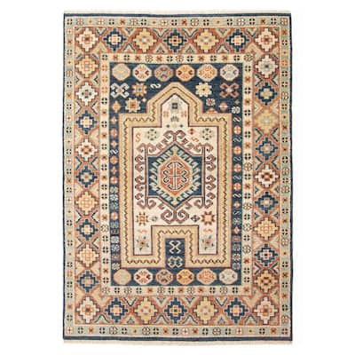 ECARPETGALLERY Hand-knotted Jules Serapi Dark Blue Wool Rug - 5'4 x 7'9