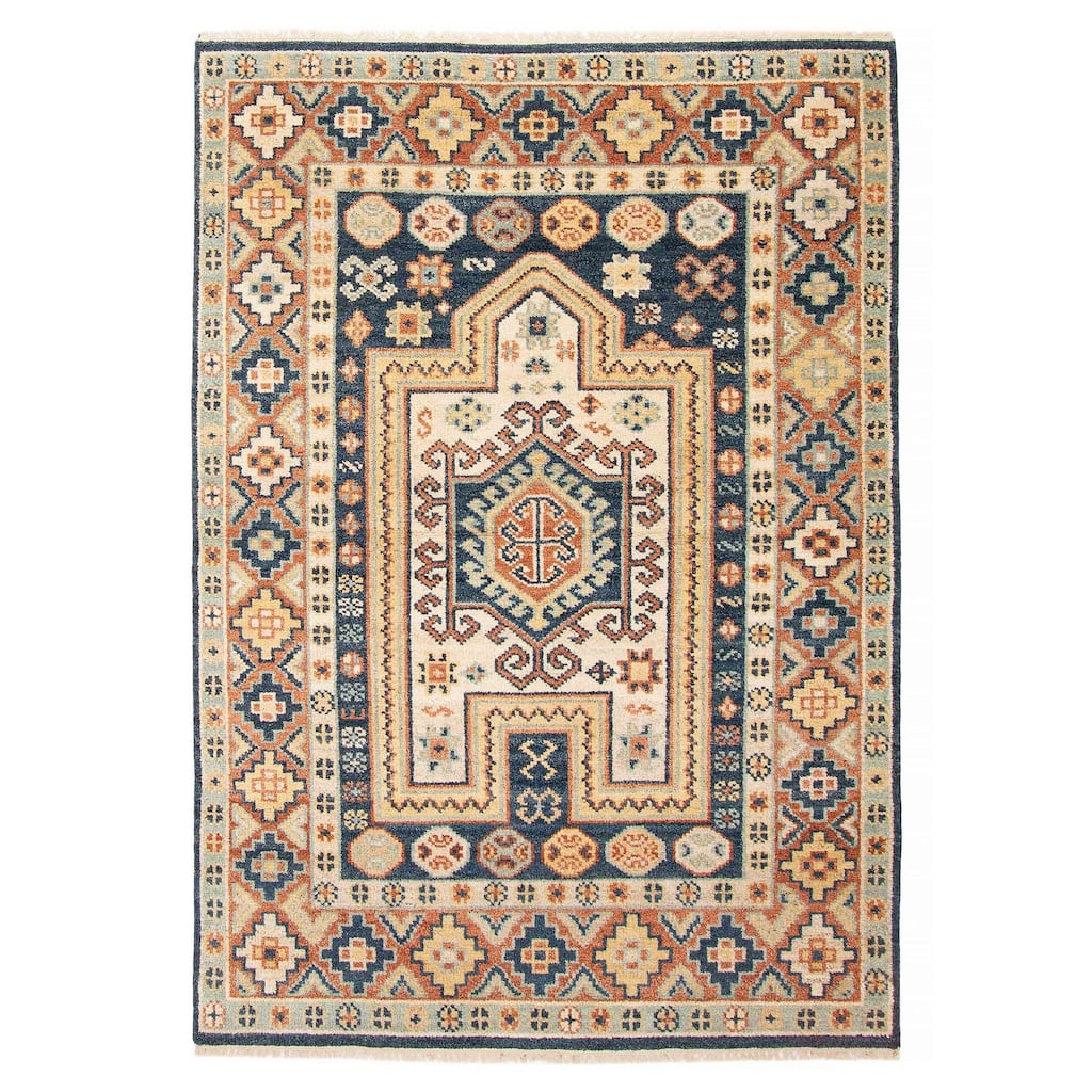 ECARPETGALLERY Hand-knotted Jules Serapi Dark Blue Wool Rug - 5'4 x 7'9