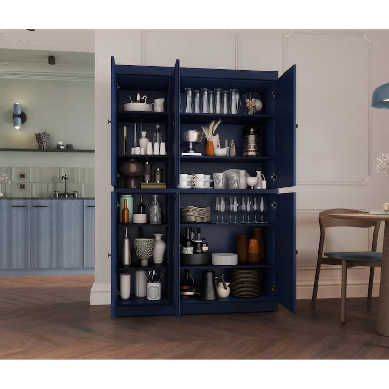 Palace Imports 100% Solid Wood 48.5" China Pantry Cabinet with Solid or Clear Glass Doors and Adjustable Shelves - 48.5" x 71.5"