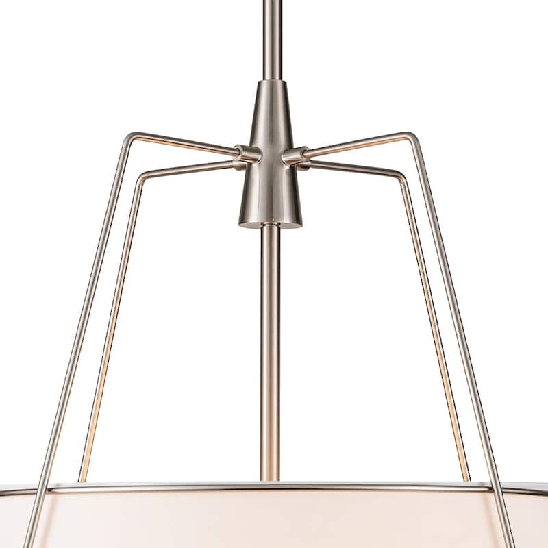 Mid Century 4-Light Conical Fabric Shade Lantern Pendant Ambient Light