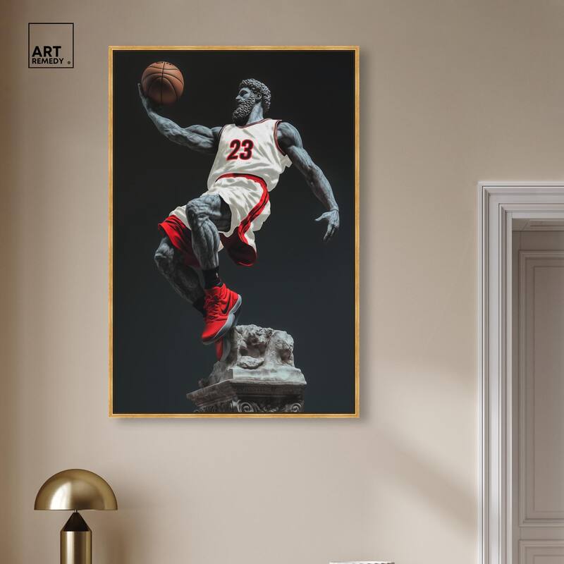 Basketball White Uniform Canvas by Art Remedy