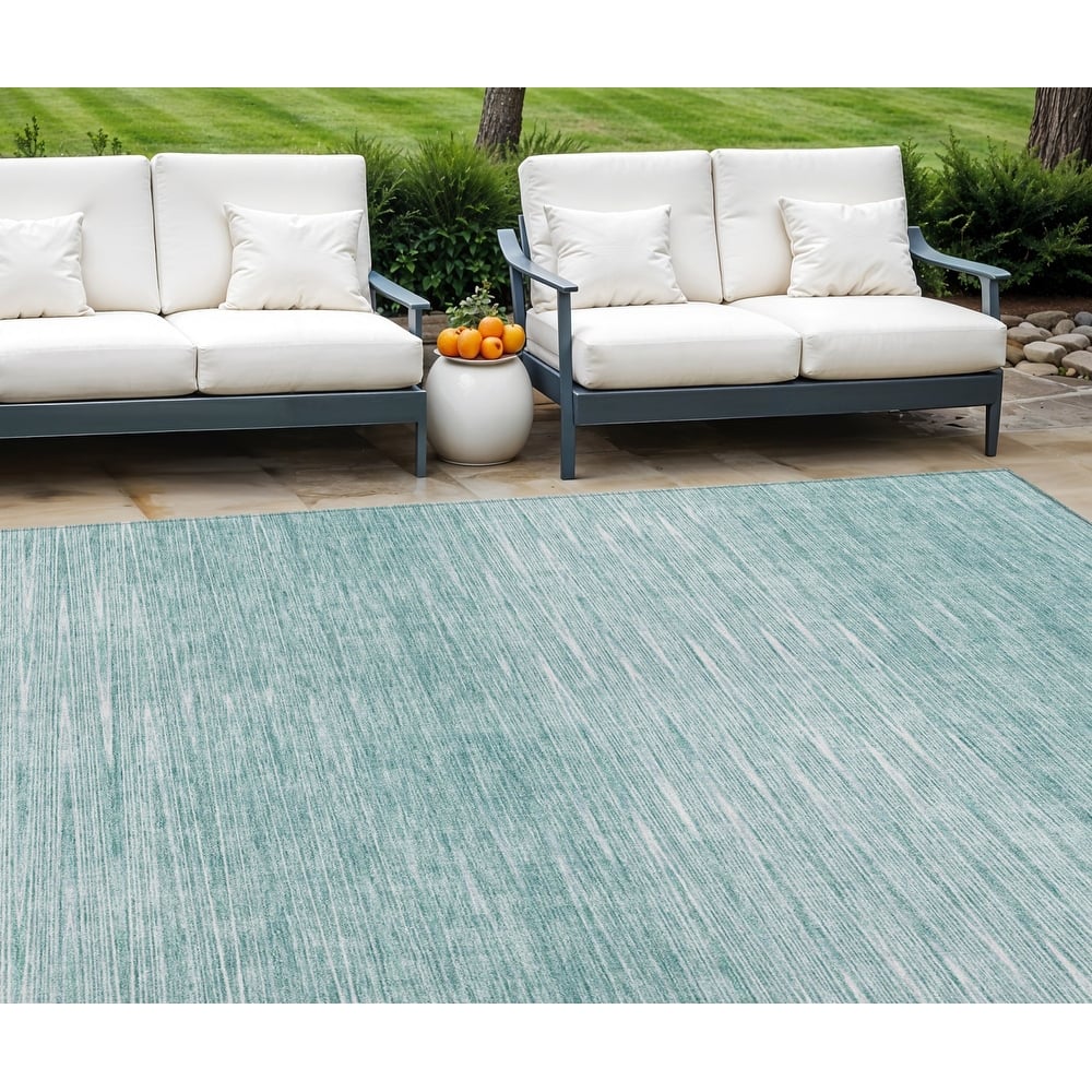 HomeRoots Abstract Transitional Rectangle Outdoor Rug