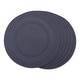 preview thumbnail 27 of 48, Design Imports Silver Doubleframe Kitchen Placemat Set (Set of 6) Round - Stonewash Blue