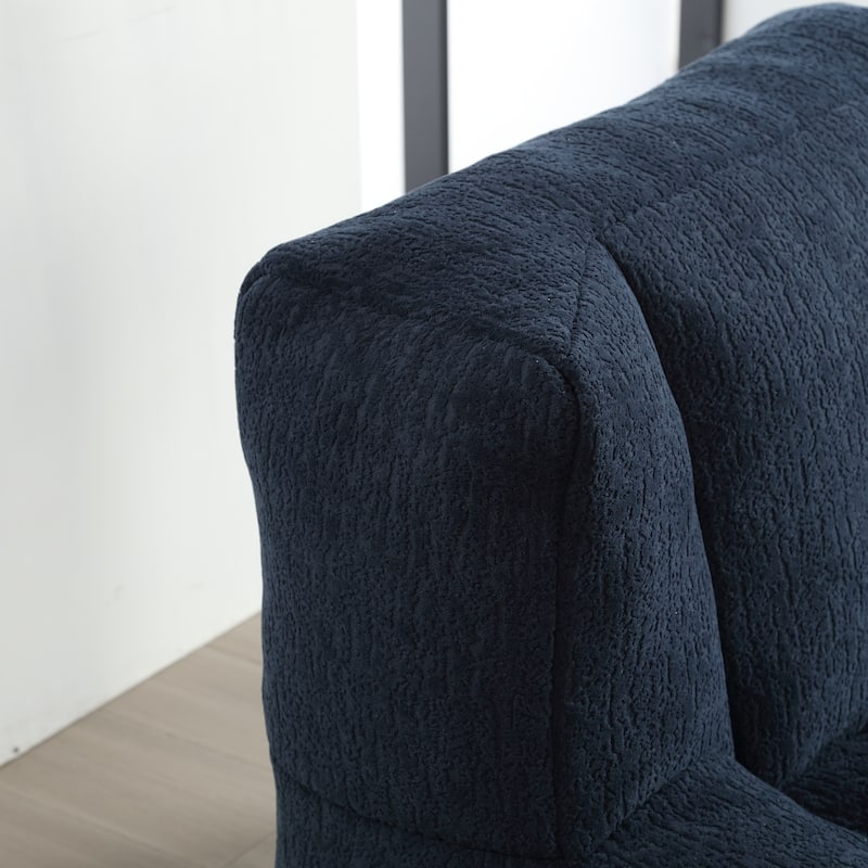 Velvet Memory Foam Bean Bag Super Soft Lounge Chair with Ottoman