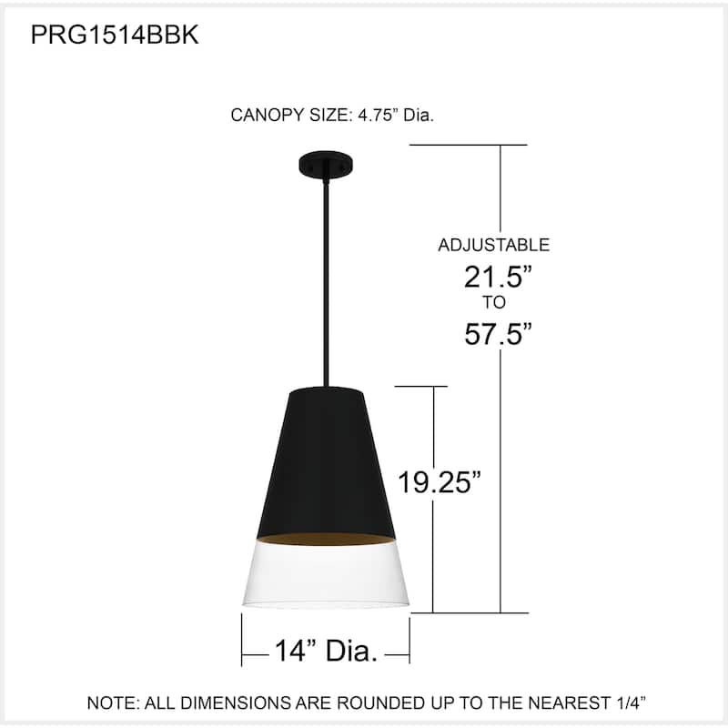Peregrine 1-Light Brushed Black Pendant Light