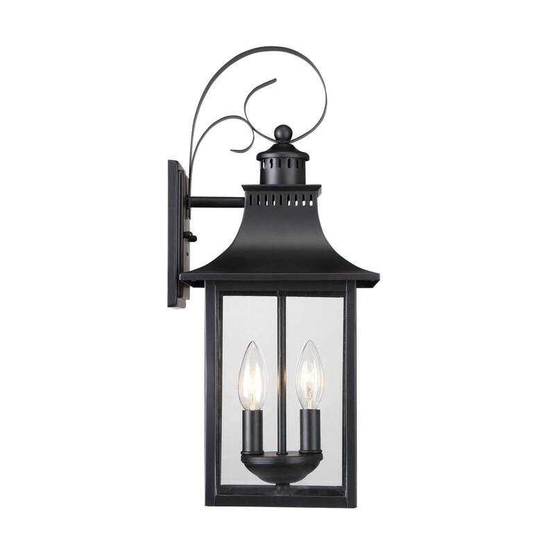 Roseto Coffey 2 Light 19" High Outdoor Wall Sconce with Clear Glass