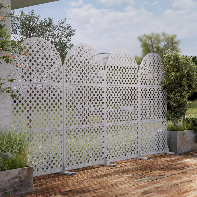 Outdoor Privacy Screen Metal Privacy Screen Panel Free Standing - 72*35