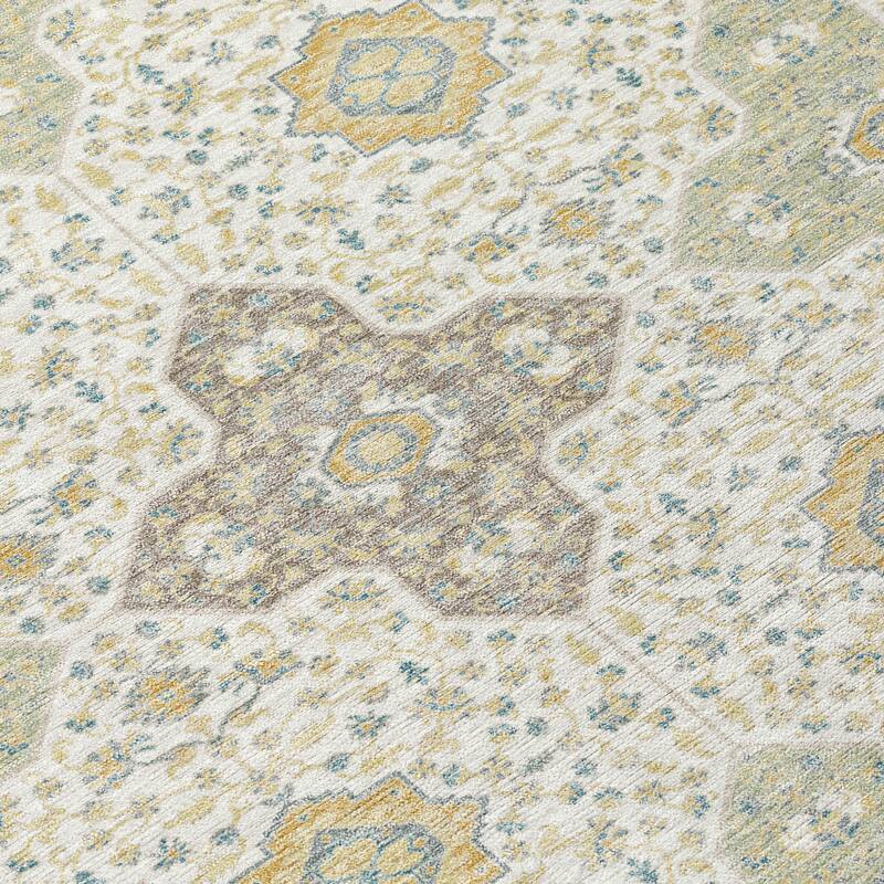 Machine Washable Indoor/ Outdoor Traditional Columbus Chantille Rug