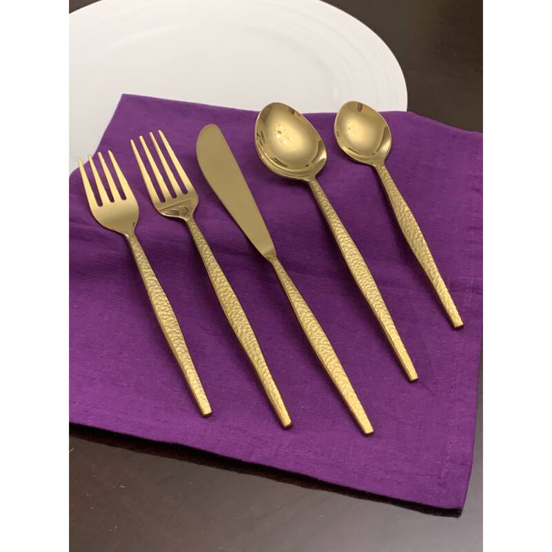 Vibhsa 20 Piece Gold Flatware Set, Service for 4