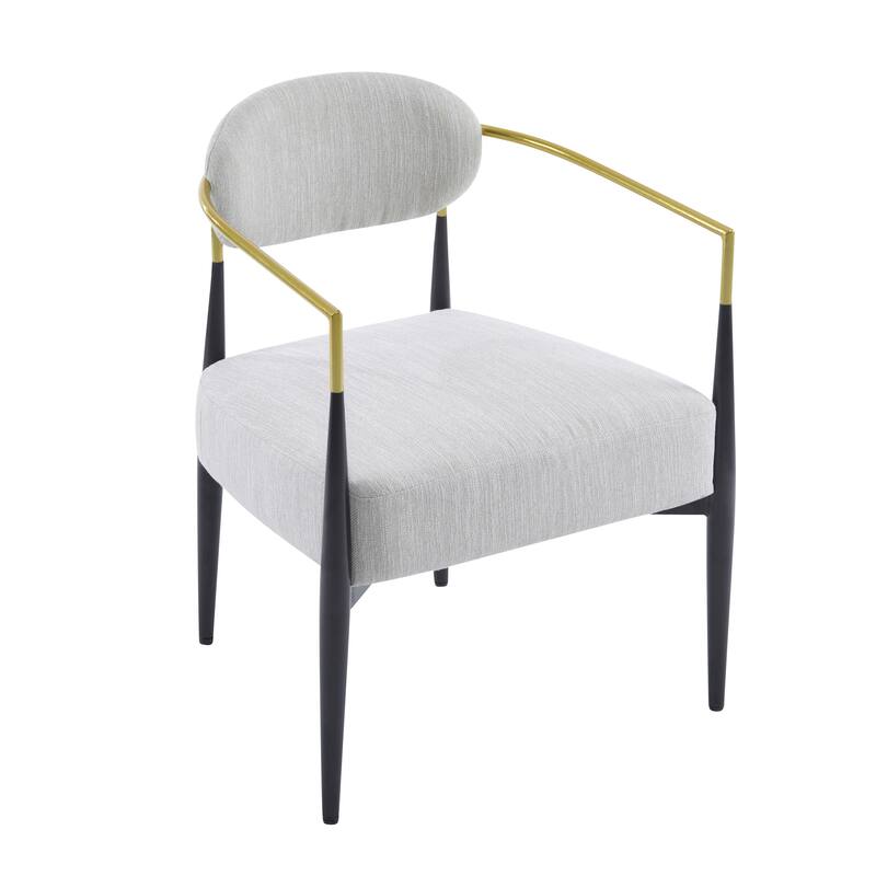 Roomfitters Mid-Century Modern Upholstered Accent Armchair with Metal Frame