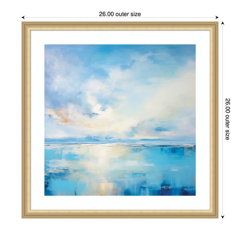 Kate and Laurel Framed Art Serence Coastal Waters Tranquil Landscape by The Creative Bunch Studio