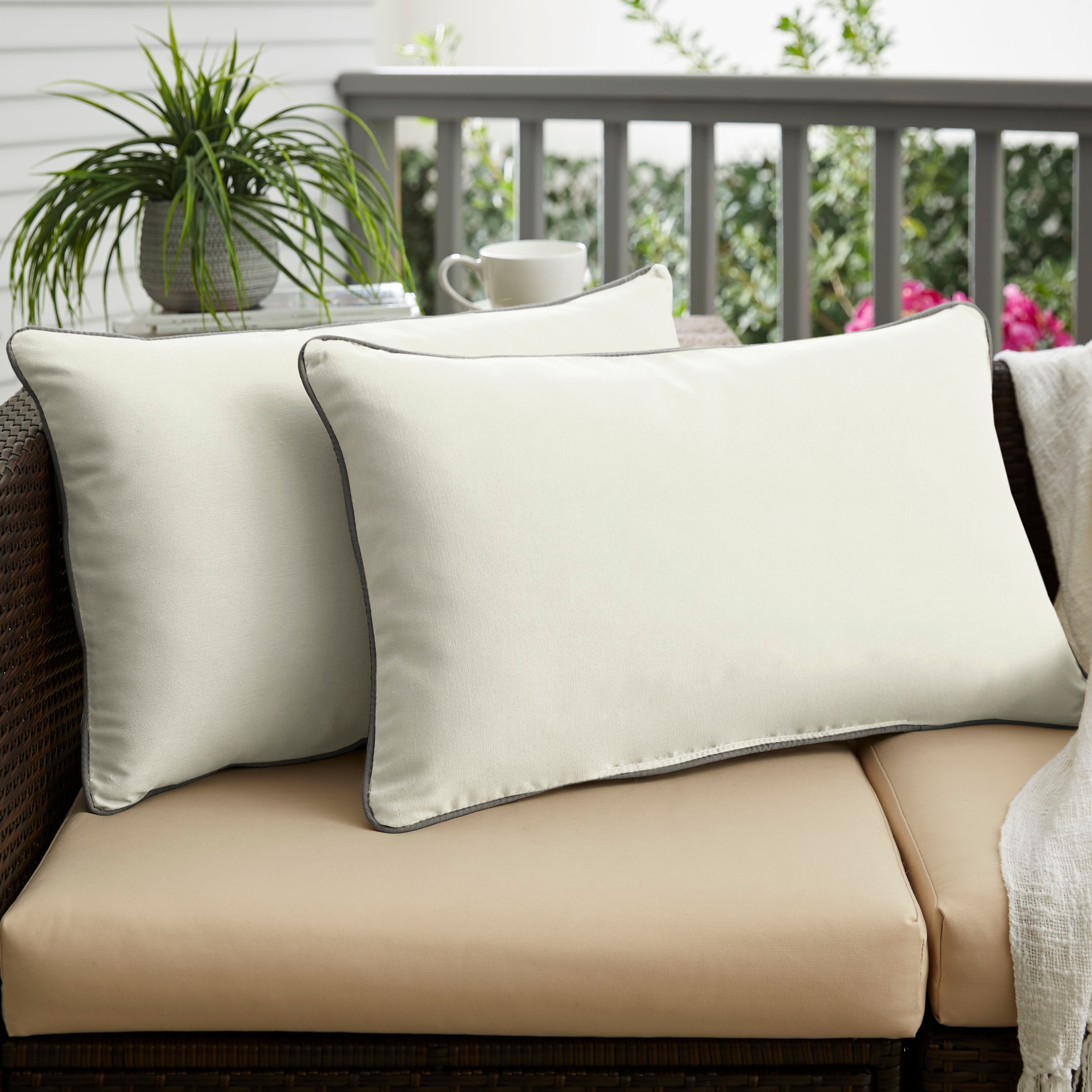 Sorra Home Sunbrella Outdoor Corded Pillow Single