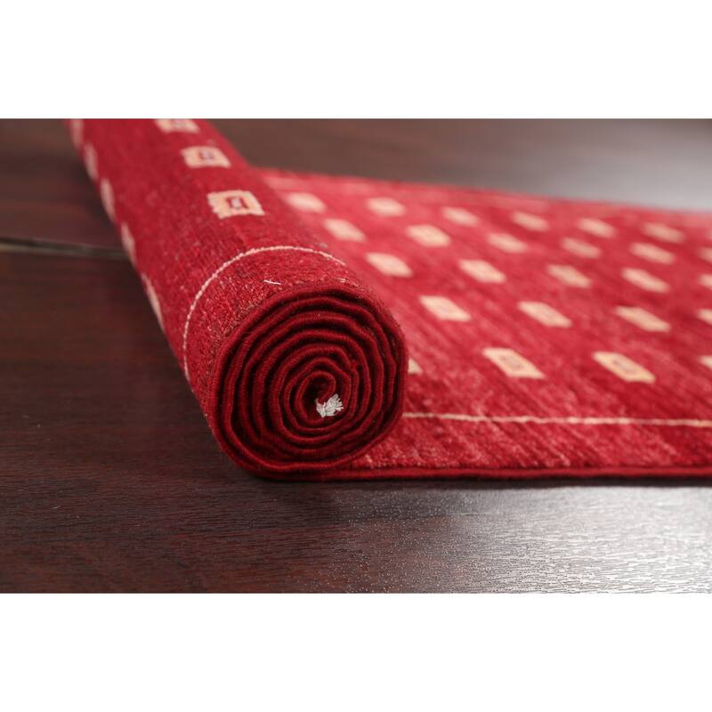 Oriental Gabbeh Kashkoli Wool Runner Rug Hand-knotted Staircase Carpet - 2'9" x 8'1"