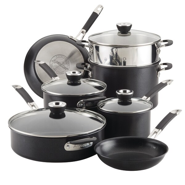 Anolon SmartStack Hard-Anodized 11-Piece Nesting Cookware Set