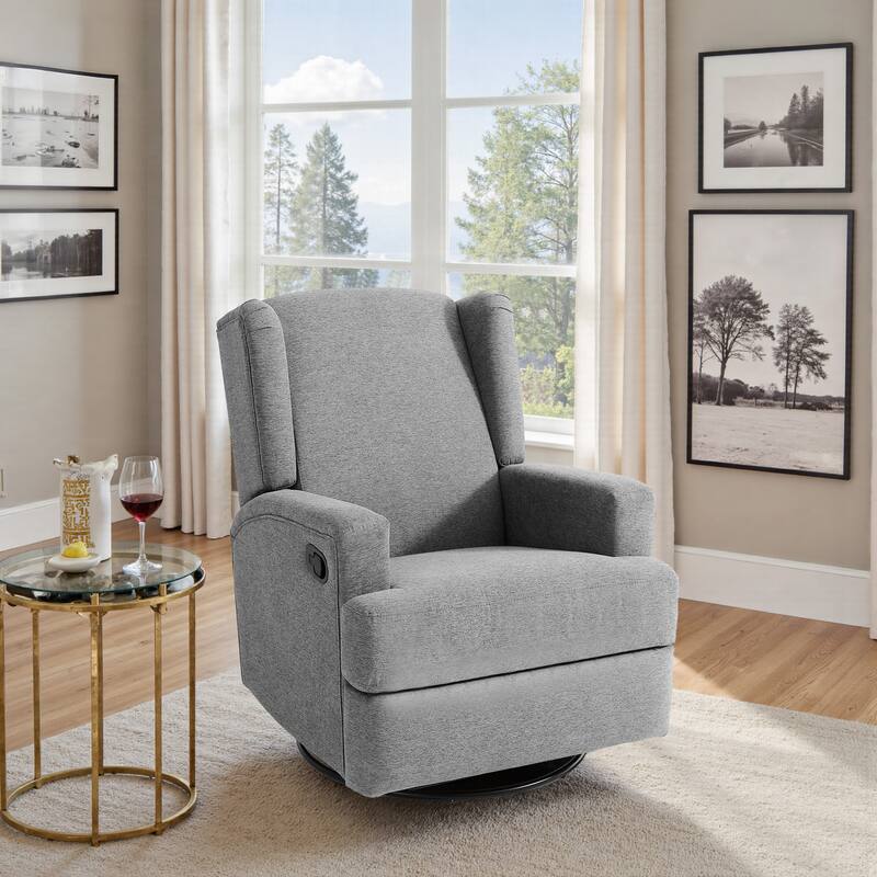 Swivel Wingback Glider Rocker Nursery Recliner Chair