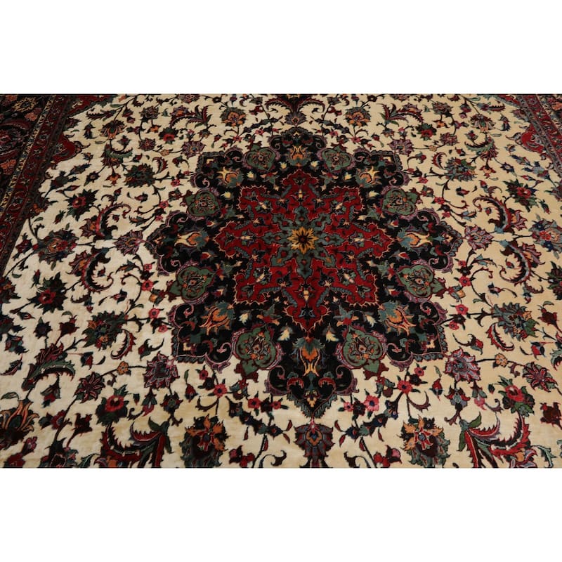 8'7''x12'4'' Hand Knotted Wool Ivory Bidjar 350 KPSI Plush Pile Rug - 8' 7'' x 12' 4''