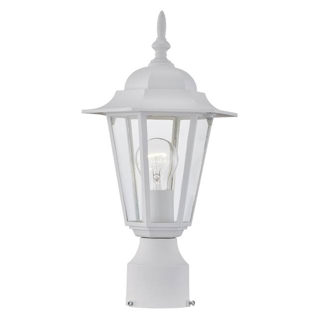 1 -Light Textured White Outdoor Post Lantern Light
