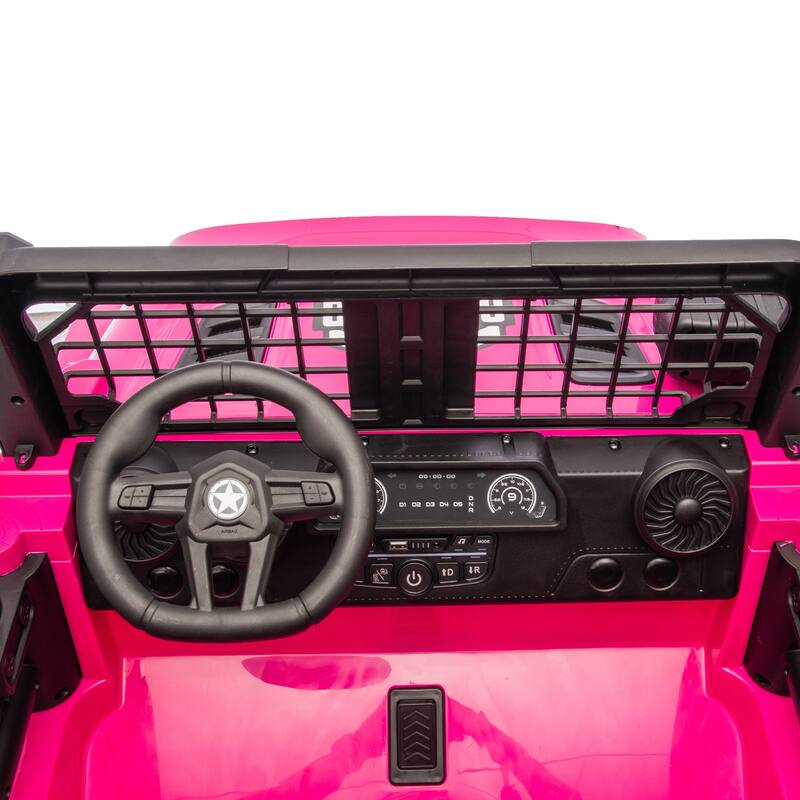 24V 2-Seater Kids Ride On Truck with Remote Control, Dual Motors, LED Headlights, Bluetooth Music, USB/MP3 & 4-Wheel Suspension