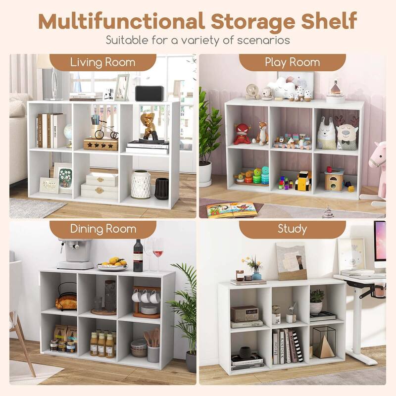 Costway 4/6/8/9-Cube Open Bookshelf with Anti-tip Kits Home Modern