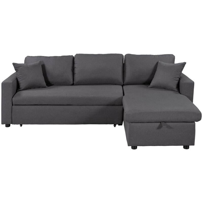 Modern Upholstery Sleeper Sectional Sofa with Storage Space