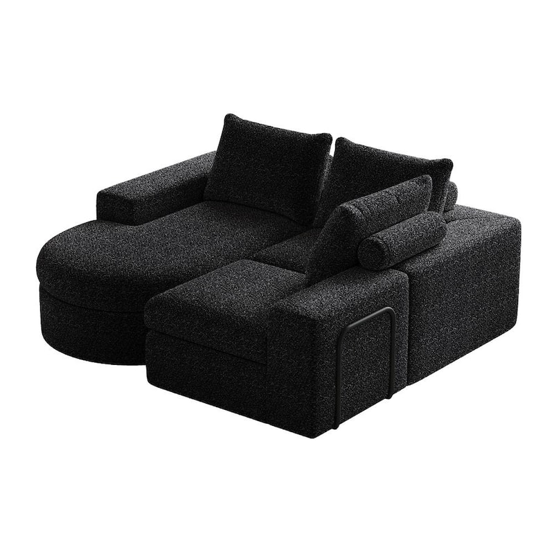 99" Chenille Cloud Curved Sectional Sofa with Deep Seats