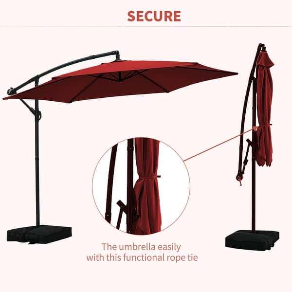 360 degree patio umbrella Patbrela 10ft Cantilever Patio Umbrella, 360-Degree Rotation Hanging Offset  Market Outdoor Umbrella, Tilt Adjustment, for Backyard, Deck, Poolside,