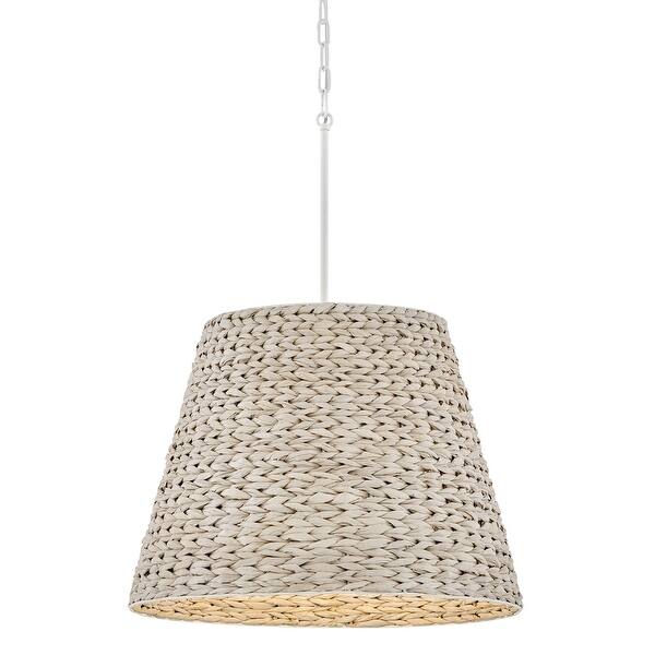 slide 2 of 11, Hinkley Lighting 43224 Seabrook 24" Wide Pendant with Woven Seagrass Textured Plaster