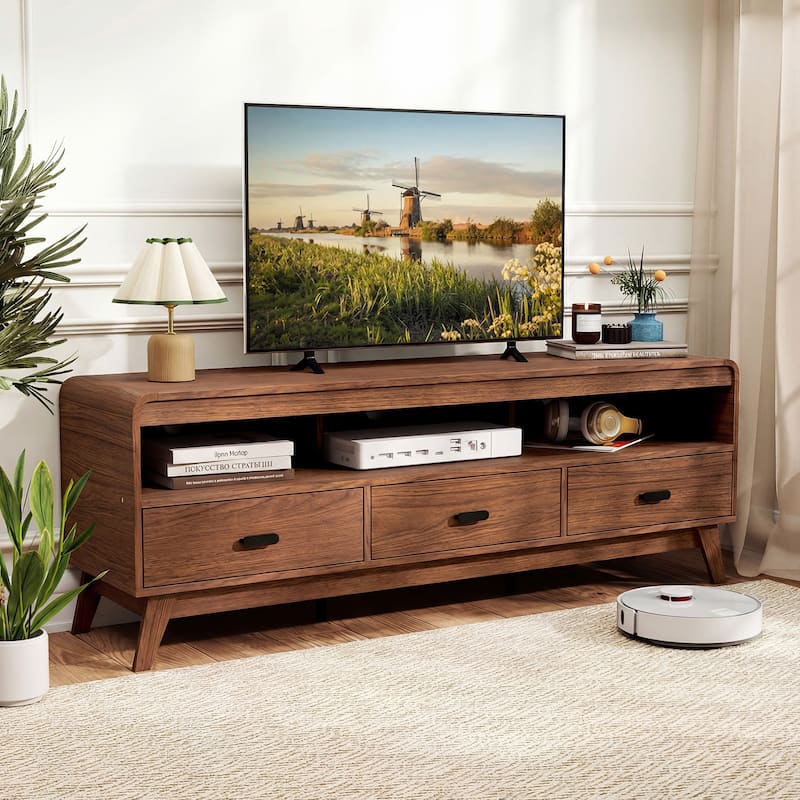 Gymax TV Stand for TVs up to 70'' Mid Century Modern Entertainment