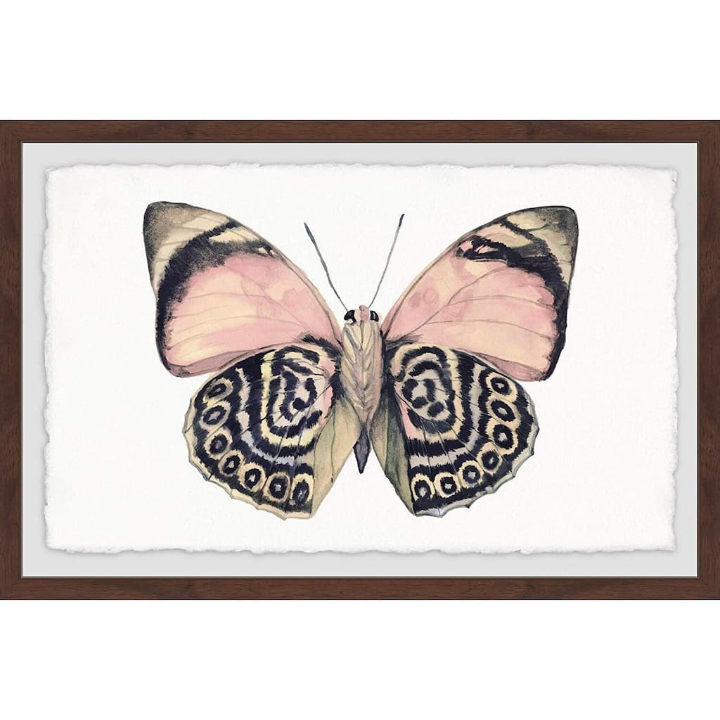 Artsy Pink and Black Wings Framed Wall Art, Elegant Home Touch - Sophisticated Artwork for Refined Décor