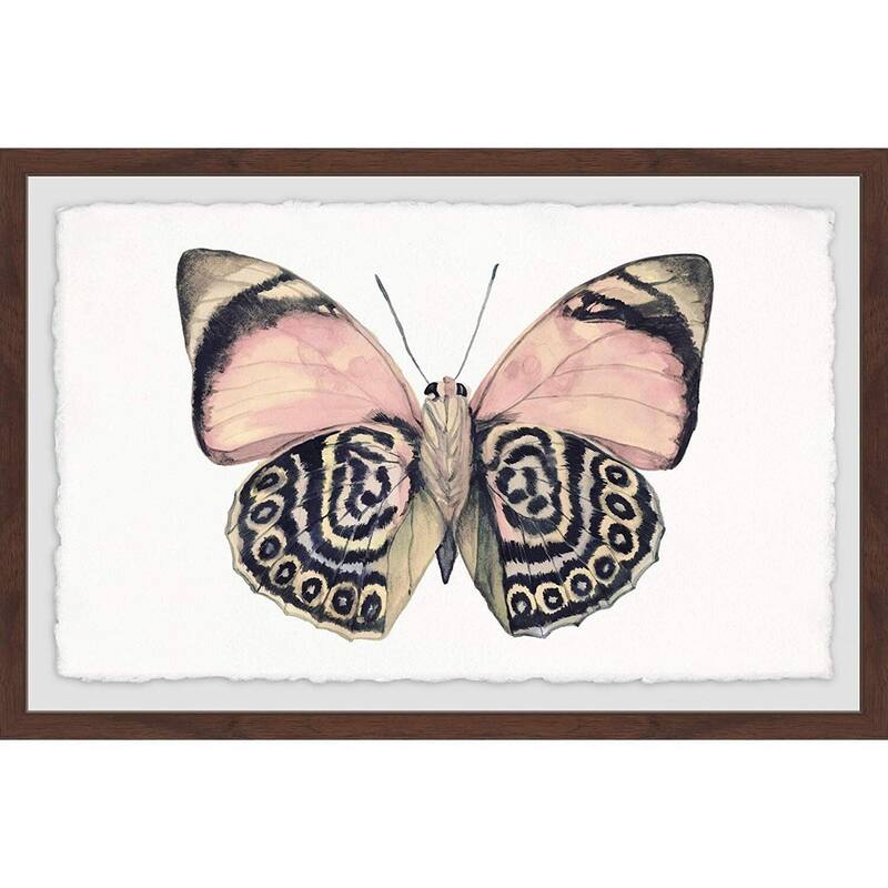 Artsy Pink and Black Wings Framed Wall Art, Elegant Home Touch - Sophisticated Artwork for Refined Décor