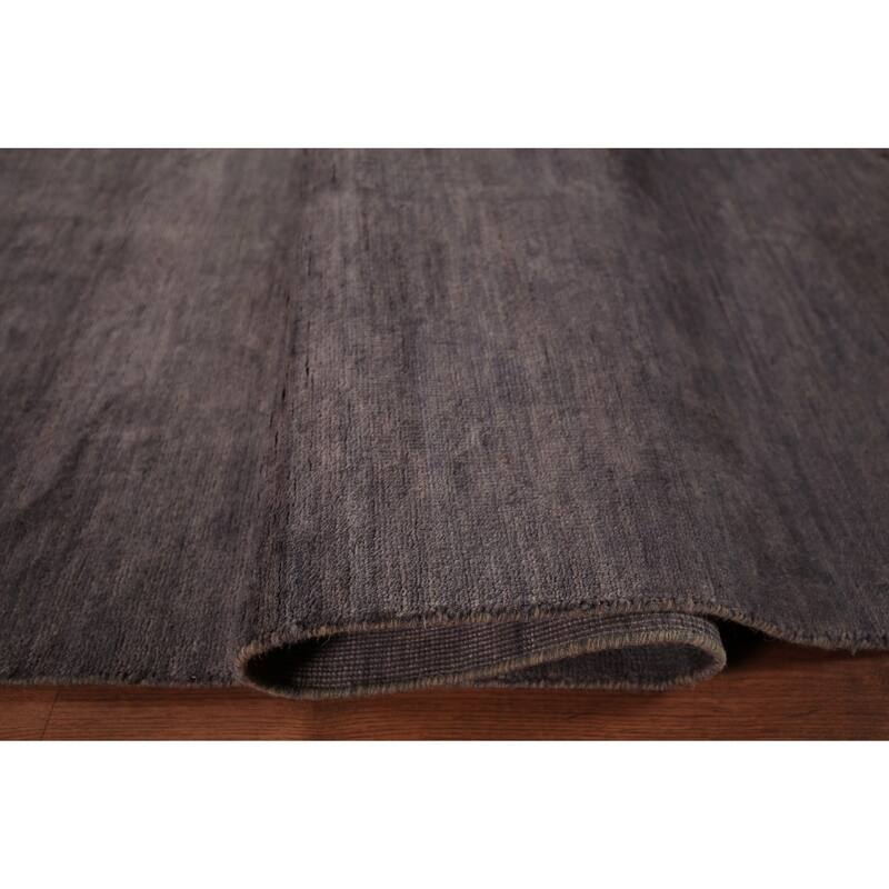 Gray Modern Gabbeh Oriental Area Rug Hand-Knotted Wool Carpet - 6'10" x 9'6"