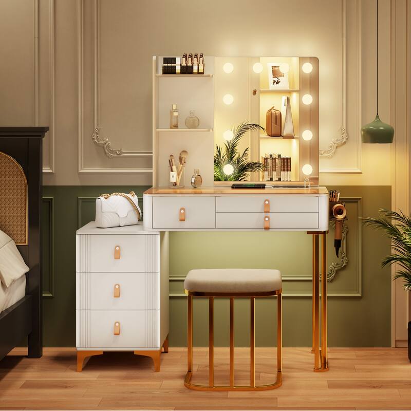 Makeup Vanity with 3 Lighting Colors