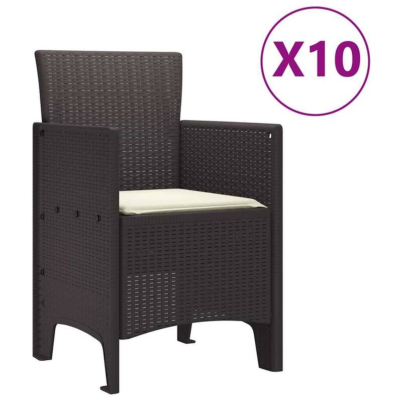 vidaXL Garden Dining Set 9/11 pcs Anthracite/Brown Polt rattan - 250 x 100 x 73 cm