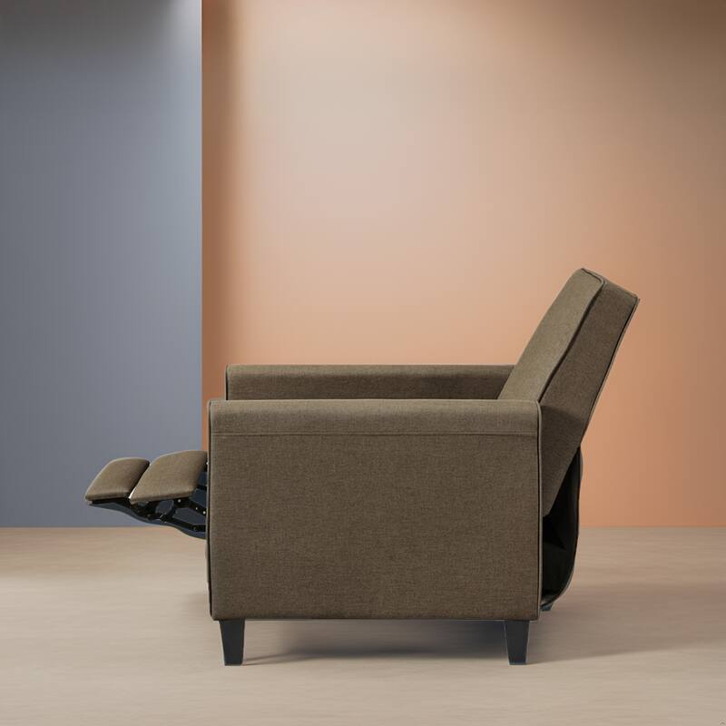 Pushback Recliner Chair – Compact Home Theater Seating with Armrests & Adjustable Footrest, Perfect for Small Spaces