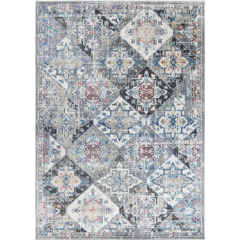 Barcelona Porcelain Gray Transitional Area Rug - 7'10"x9'10