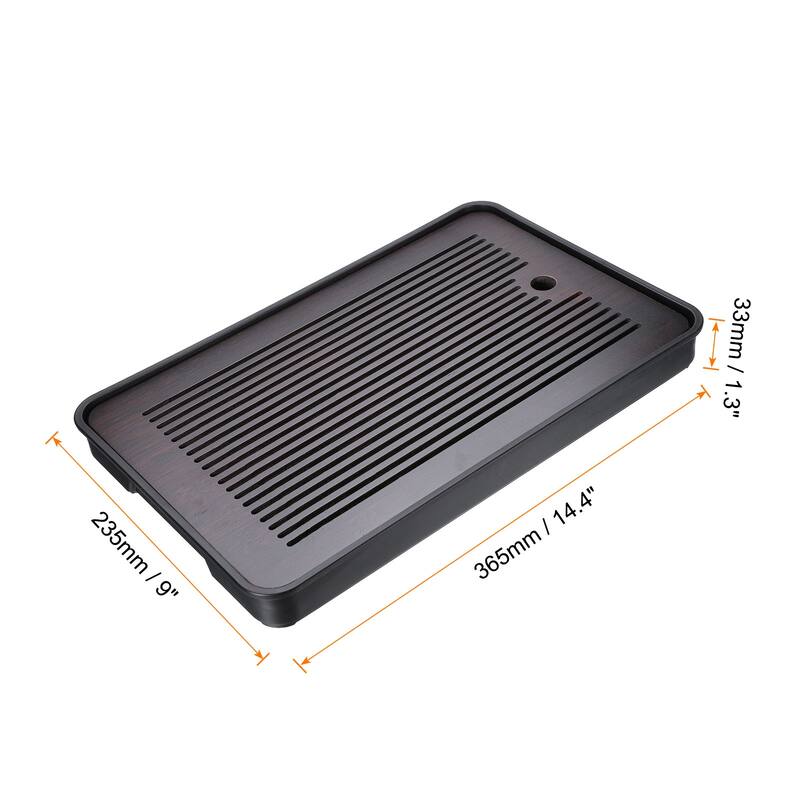 Bamboo Chinese Gong Fu Tea Tray 14.4" Classic Tea Tray w Water Storage - White - White