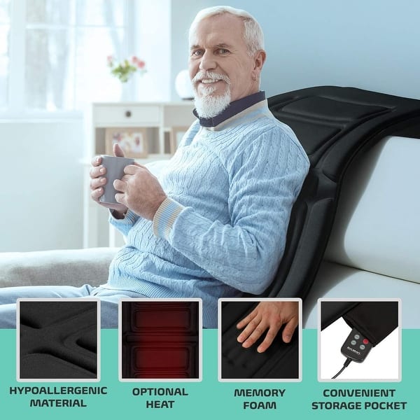 Full Body Vibrating Massage Mat - 10 Motor Vibration Mattress Pad with  Warmth for Back Pain Relief, Back, Legs Muscle Relaxation - Bed Bath &  Beyond - 40494612