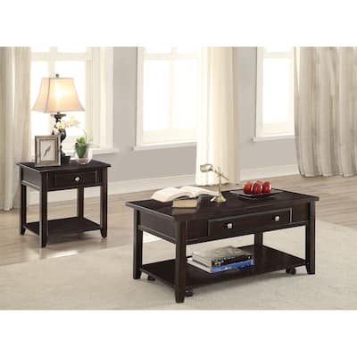 Bradford Lift Top Coffee And End Table Set Walnut