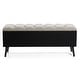 preview thumbnail 7 of 8, Natural Wood Upholstered Bedroom and Entryway Storage Bench - 20.08" H x 47.24" W x 15.75" D